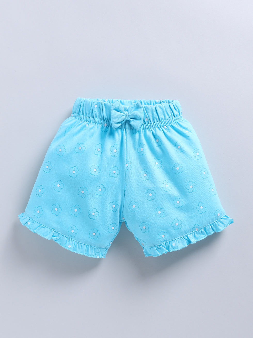 Kidcity Girls shorts Combo set (pack of 2) |Sinker shorts|aqua blue shorts front view