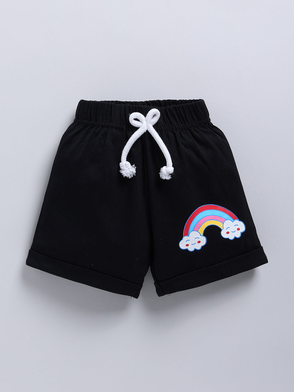 Kidcity Girls shorts Combo set (pack of 2) |Sinker shorts|black  shorts front view