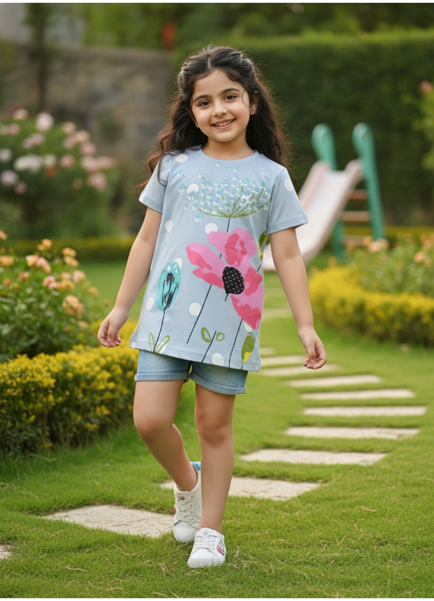 Blue Floral Garden Top.