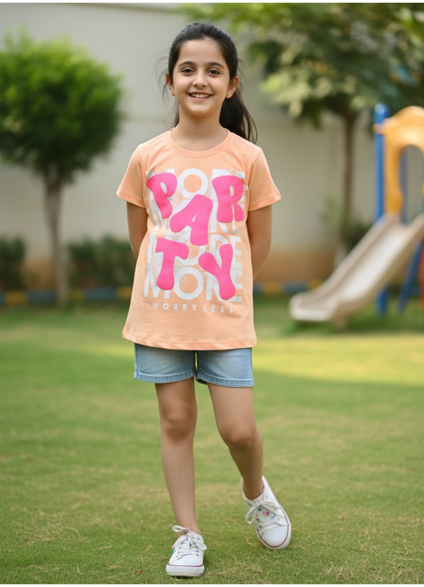 PARTY MORE Typographic Top.