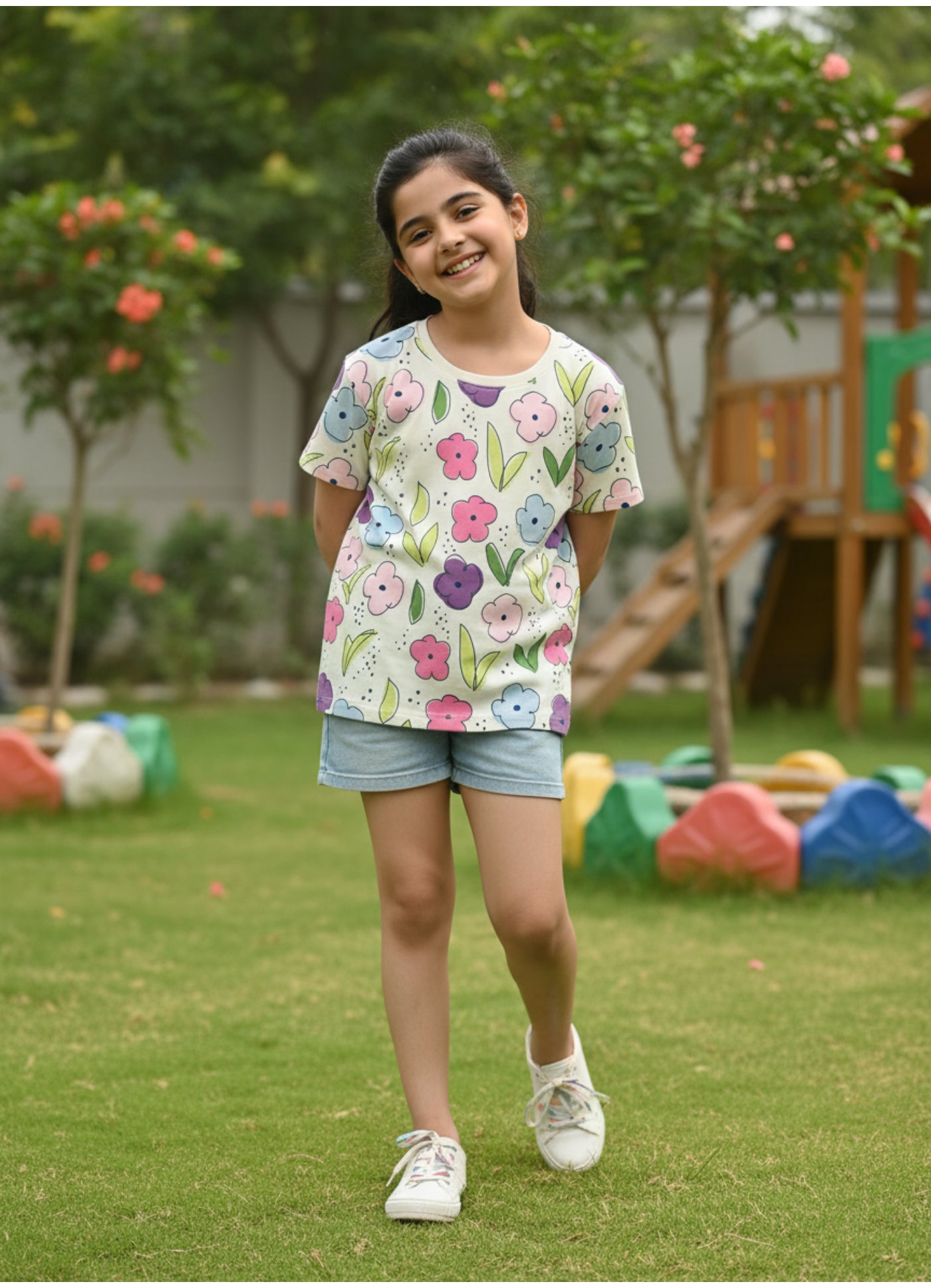 Butterfly and flower Graphic print Top.