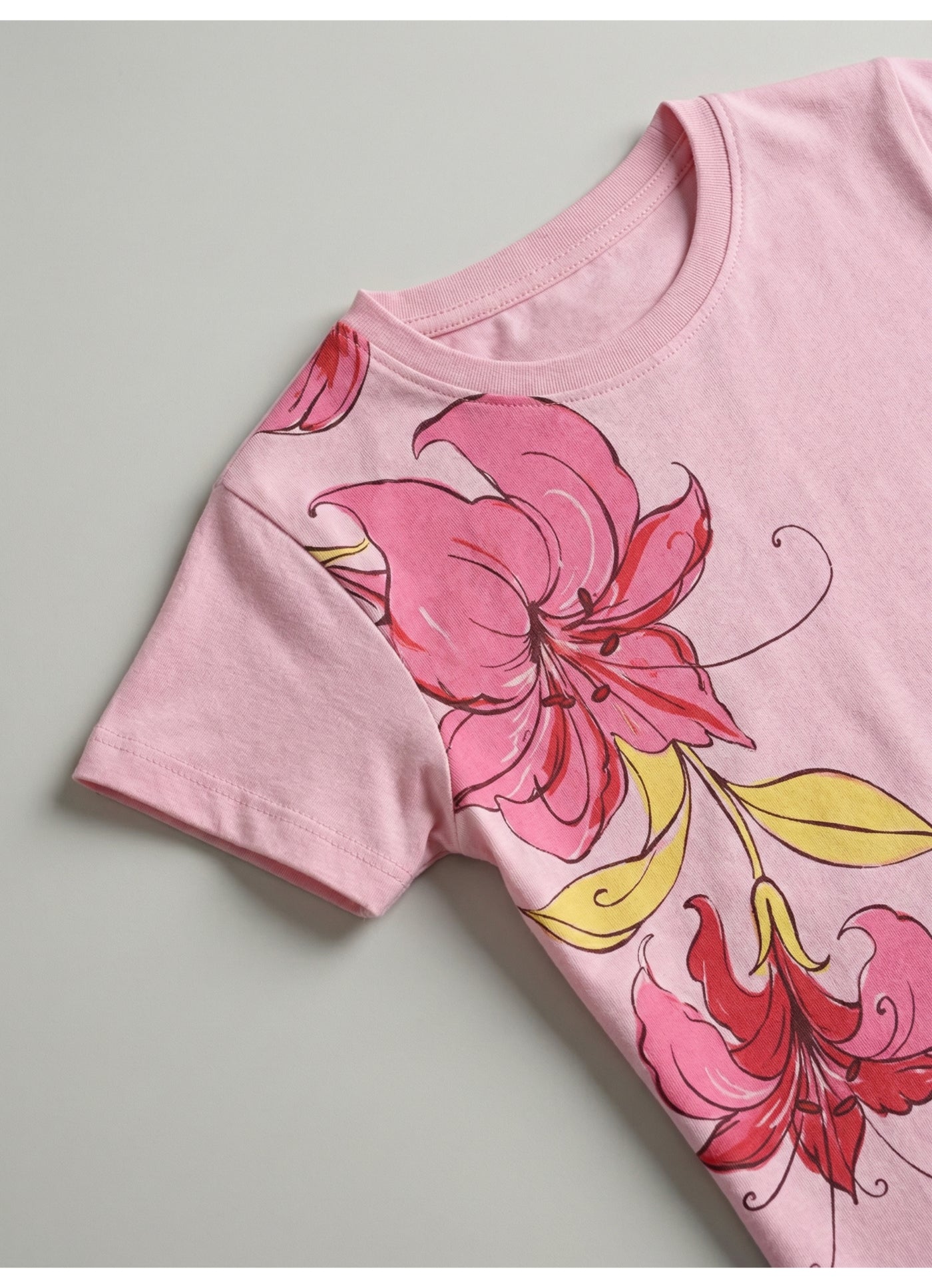 Light Pink Lily Graphic Tunic Top.