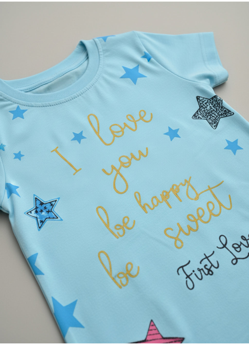 Be Happy Be Sweet Star Graphic Top.